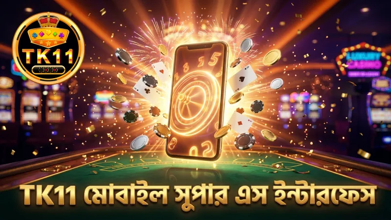 মোবাইল স্ক্রিনে সুপার এস গেমের স্পষ্ট ইন্টারফেস প্রদর্শন করছে TK11
